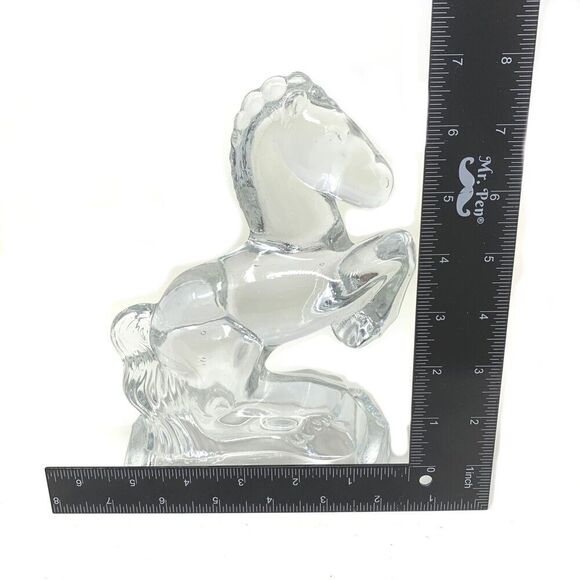 Vintage Mid Century MCM L. E. Smith Glass Horse Bookends Clear Modern Art Deco - Picture 6 of 6